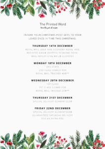 Christmas Posting Dates